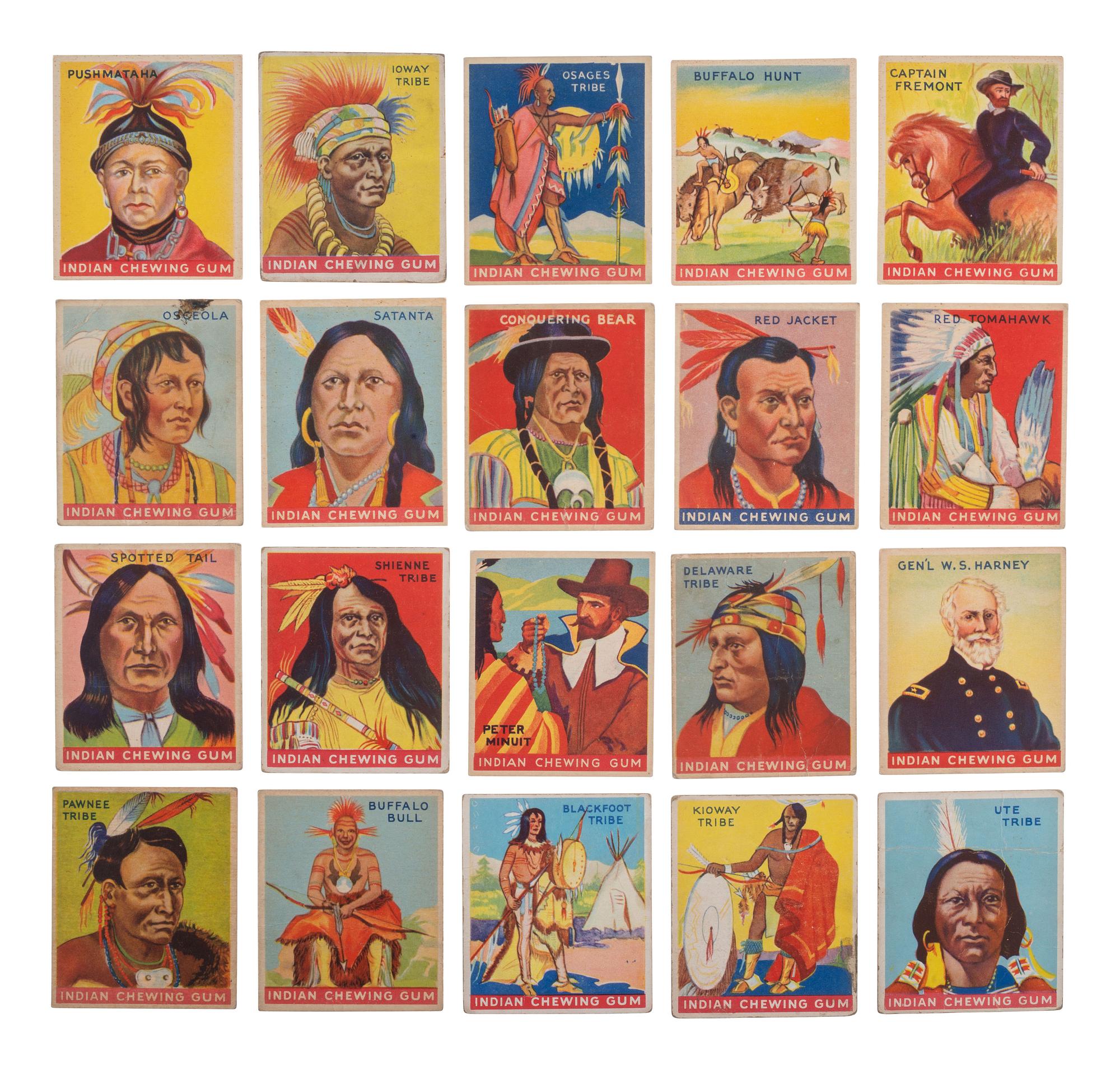 [NATIVE AMERICANS]. 180+ items, incl. RPPCs & "Indian Chewing Gum" cards.