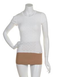 A Pair of Chanel White Cotton Tops, Size 40, size 38.