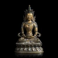 A Tibeto-Chinese Bronze Figure of a Bodhisattva, Late Qing Dynasty 晚清 藏漢銅菩薩坐像