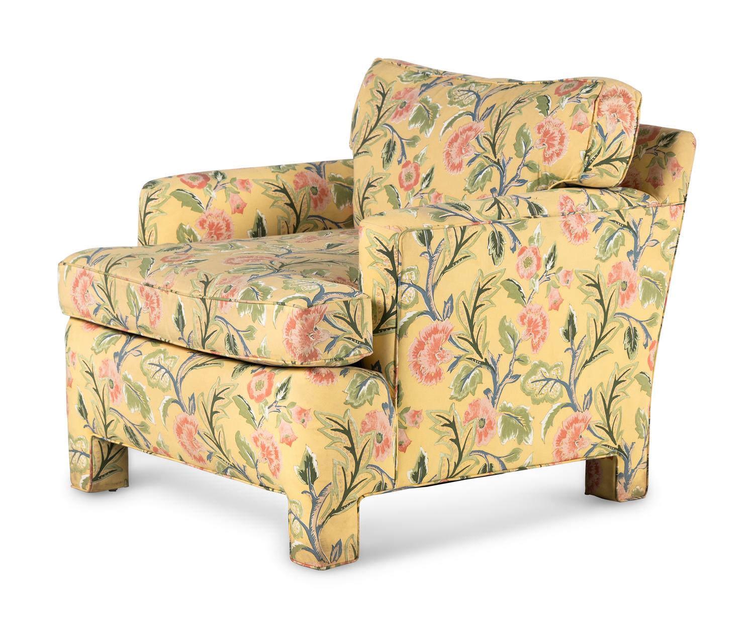 A Floral Upholstered Armchair