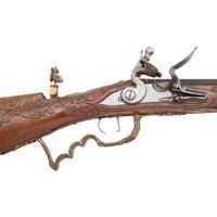 Carved Contemporary Flintlock Jaeger Rifle