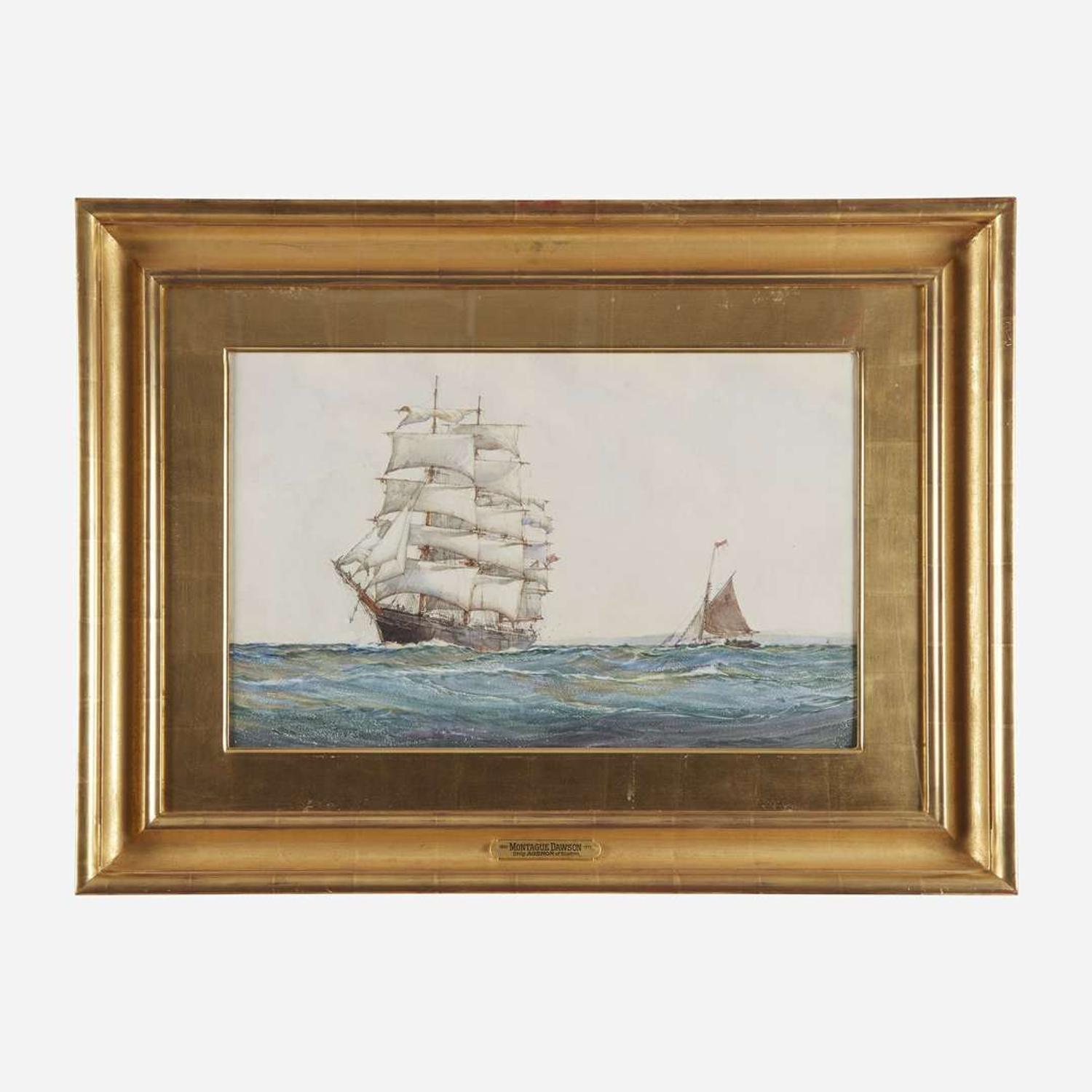 Montague Dawson (British, 1895-1973) Outward Bound (Drafting the Pilot)