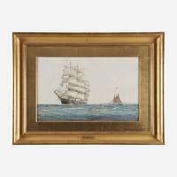 Montague Dawson (British, 1895-1973) Outward Bound (Drafting the Pilot)