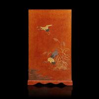 A Japanese lacquered "Cranes" table cabinet 日本漆器小柜 Meiji/Taisho period ?????
