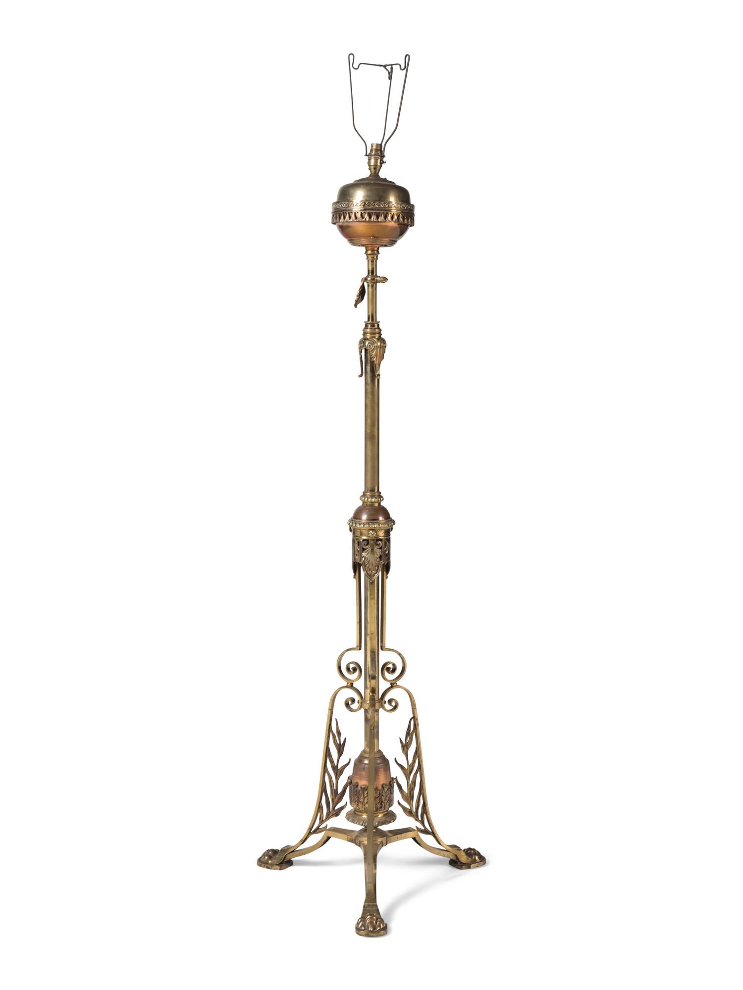 A Victorian Gilt-Bronze Floor Lamp