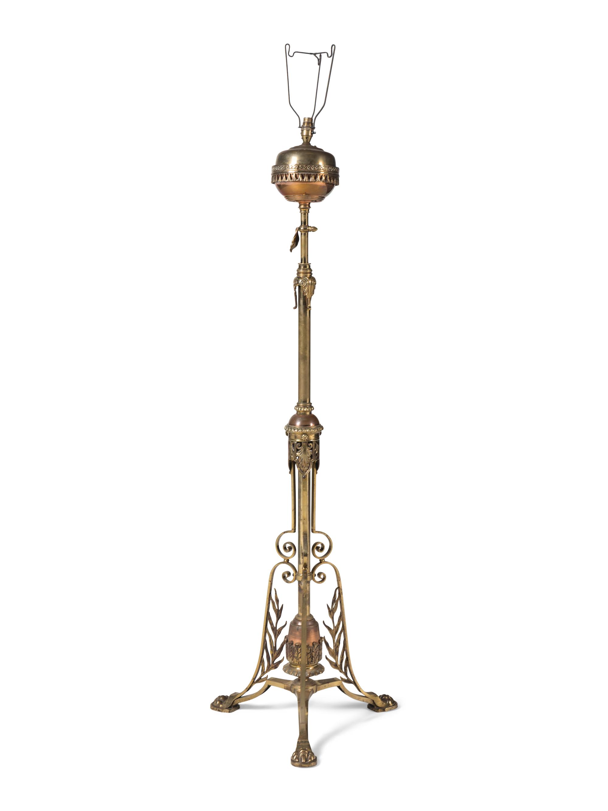 A Victorian Gilt-Bronze Floor Lamp