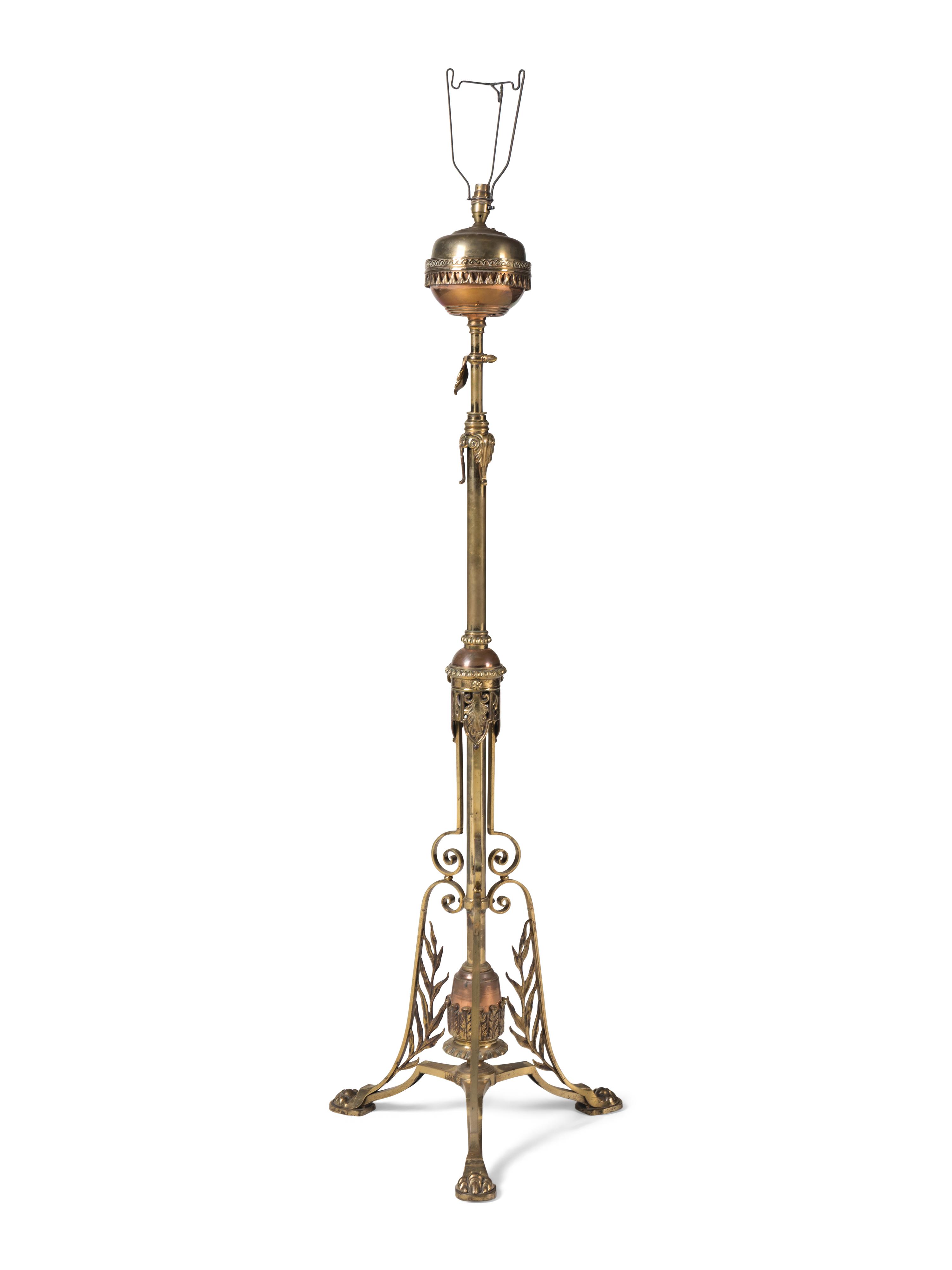 A Victorian Gilt-Bronze Floor Lamp