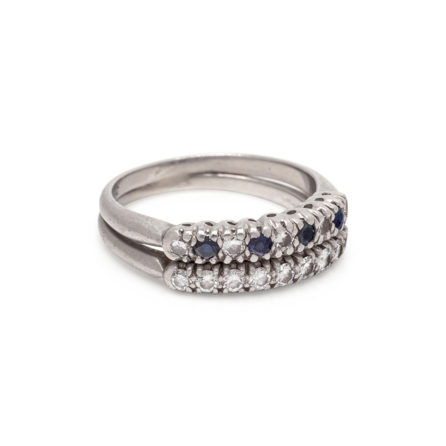 DIAMOND AND SAPPHIRE RING
