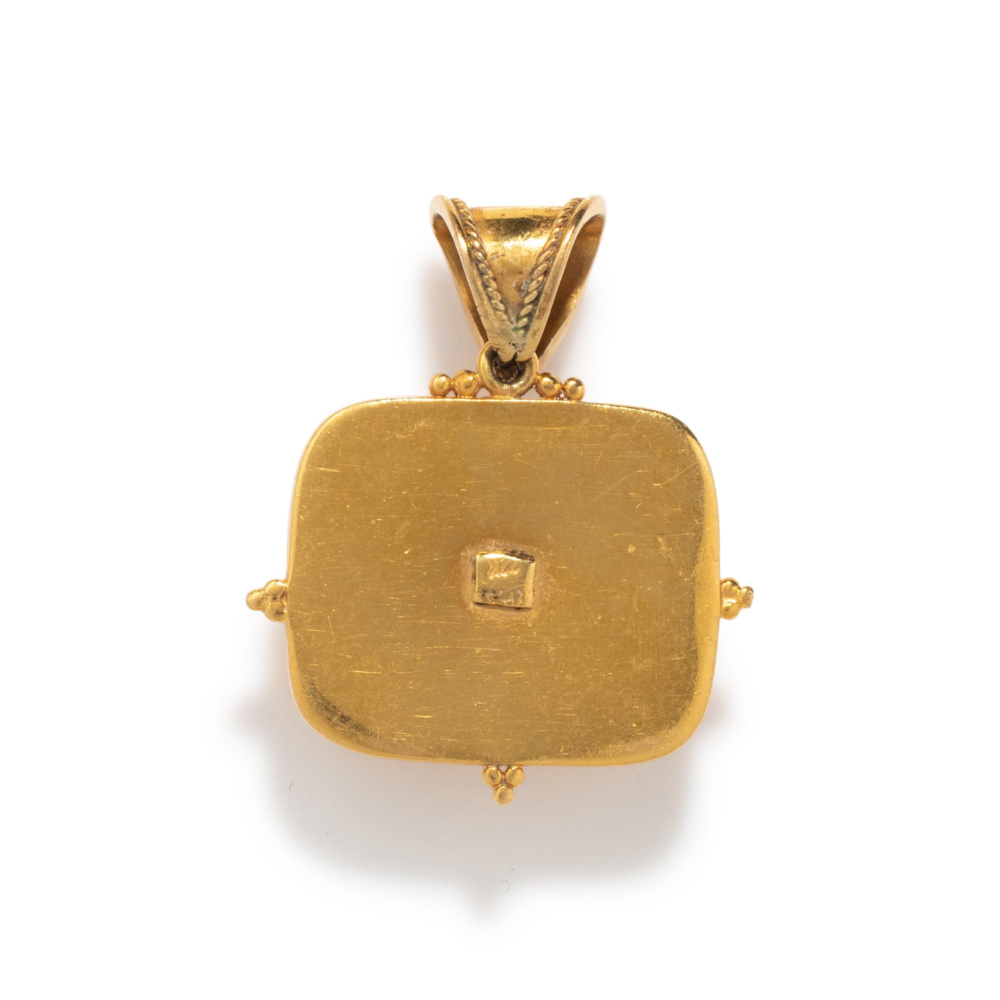 HIGH KARAT GOLD AND SARDONYX INTAGLIO PENDANT