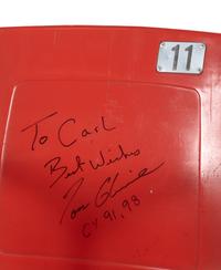 A Tom Glavine Signed Autograph Original Fulton County Stadium Seat Chair