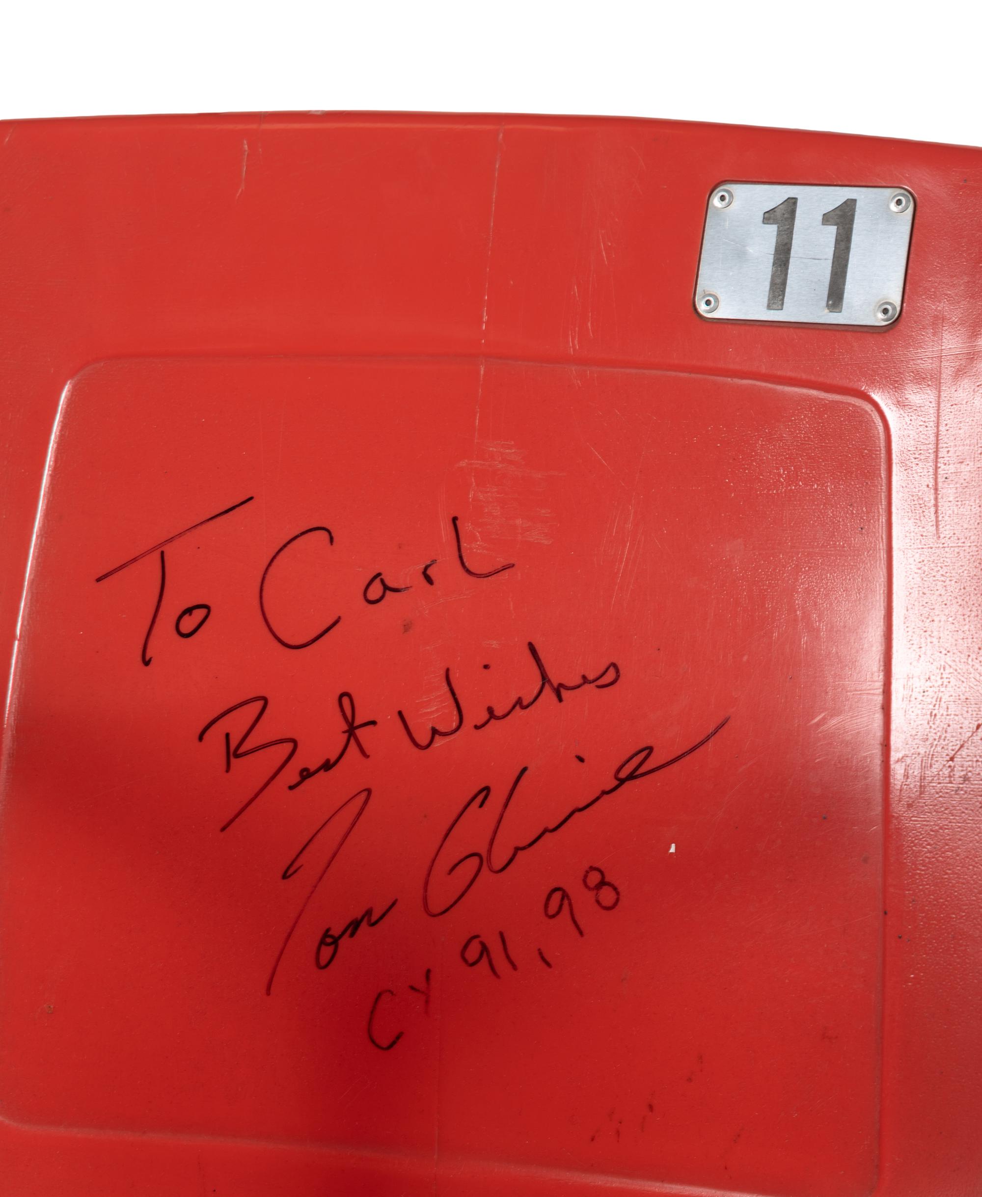 A Tom Glavine Signed Autograph Original Fulton County Stadium Seat Chair