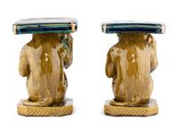 A Pair of Majolica Monkey Ornaments