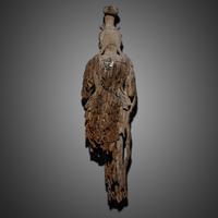 A Chinese Wood Carving of Guanyin Bodhisattva, Yuan Dynasty or Later — 元或以後 木雕觀音像