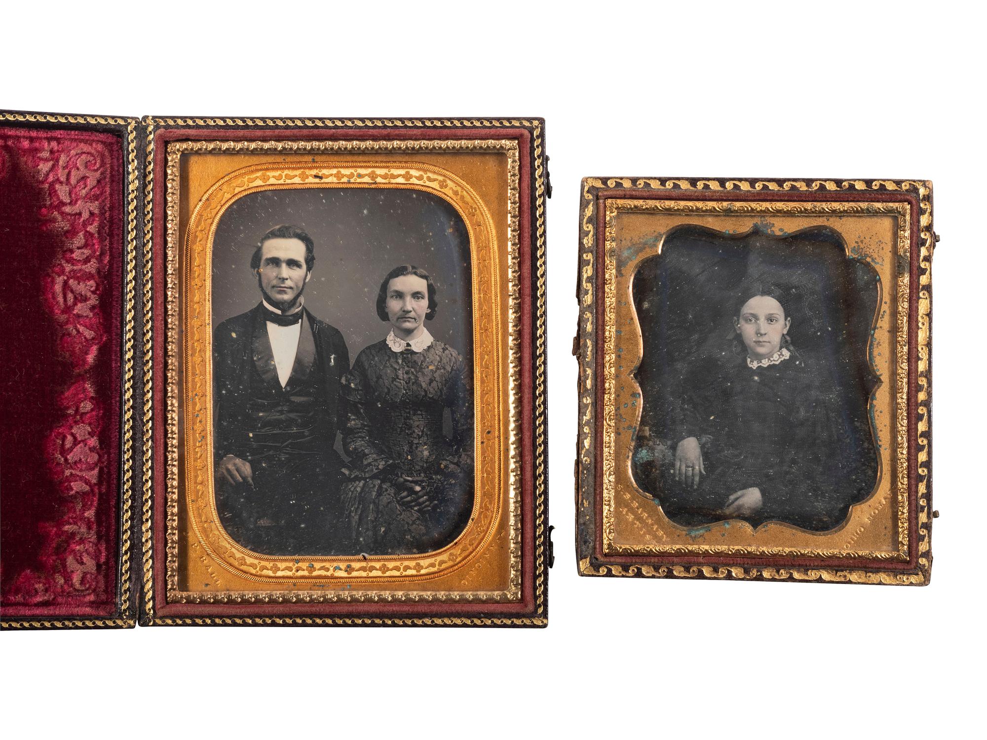 [EARLY PHOTOGRAPHY]. 3 daguerreotypes by Ohio photographers including BALL, BARNABY, and NORTH.