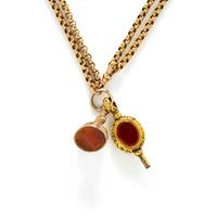 YELLOW GOLD FOB CHAIN AND CHARMS