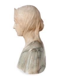 Two Continental Variegated Marble Busts of Women