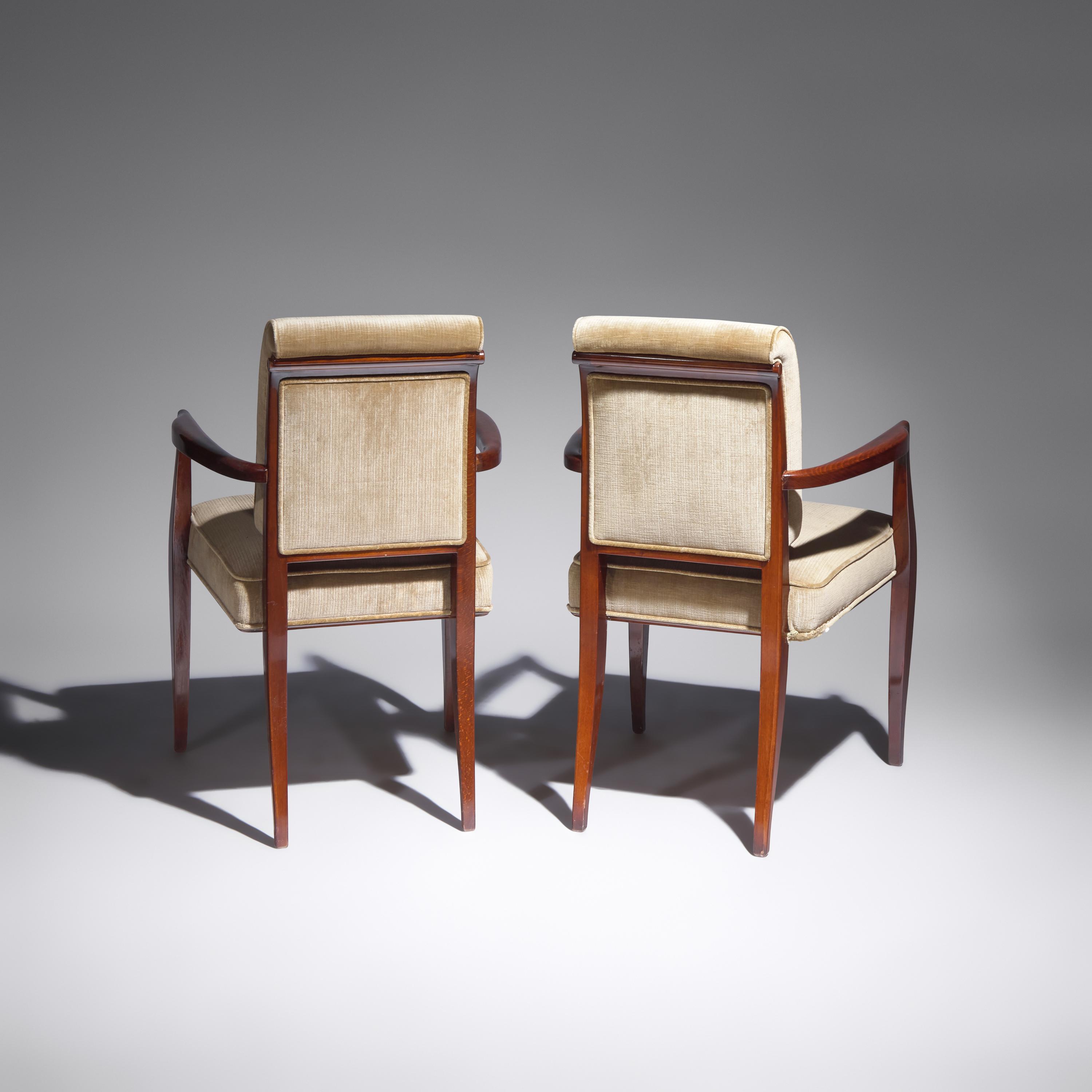 Émile-Jacques Ruhlmann (French, 1879-1933) — Pair of Drouant chairs, designed 1925