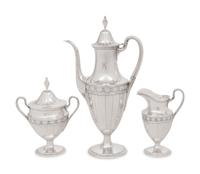 A Tiffany and Co. Silver Three-Piece Coffee Service
