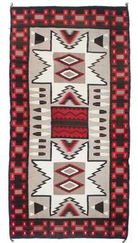 A Navajo Ganado Pictorial Rug 86 x 48 inches.