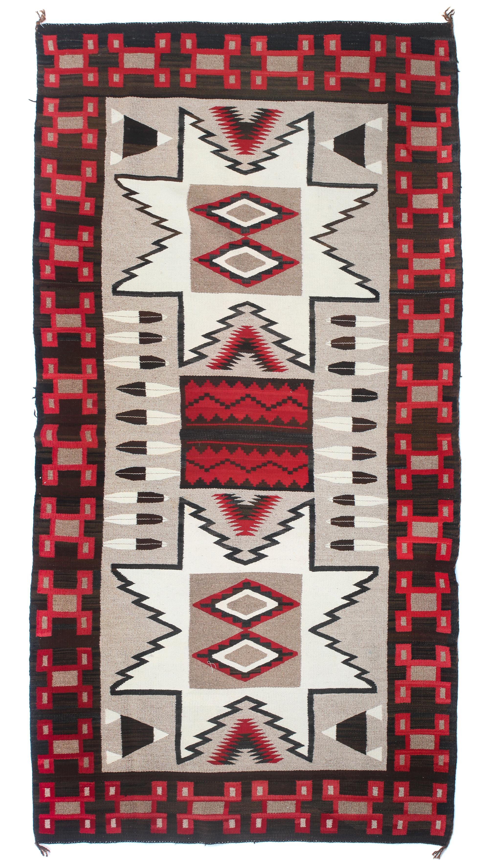 A Navajo Ganado Pictorial Rug 86 x 48 inches.