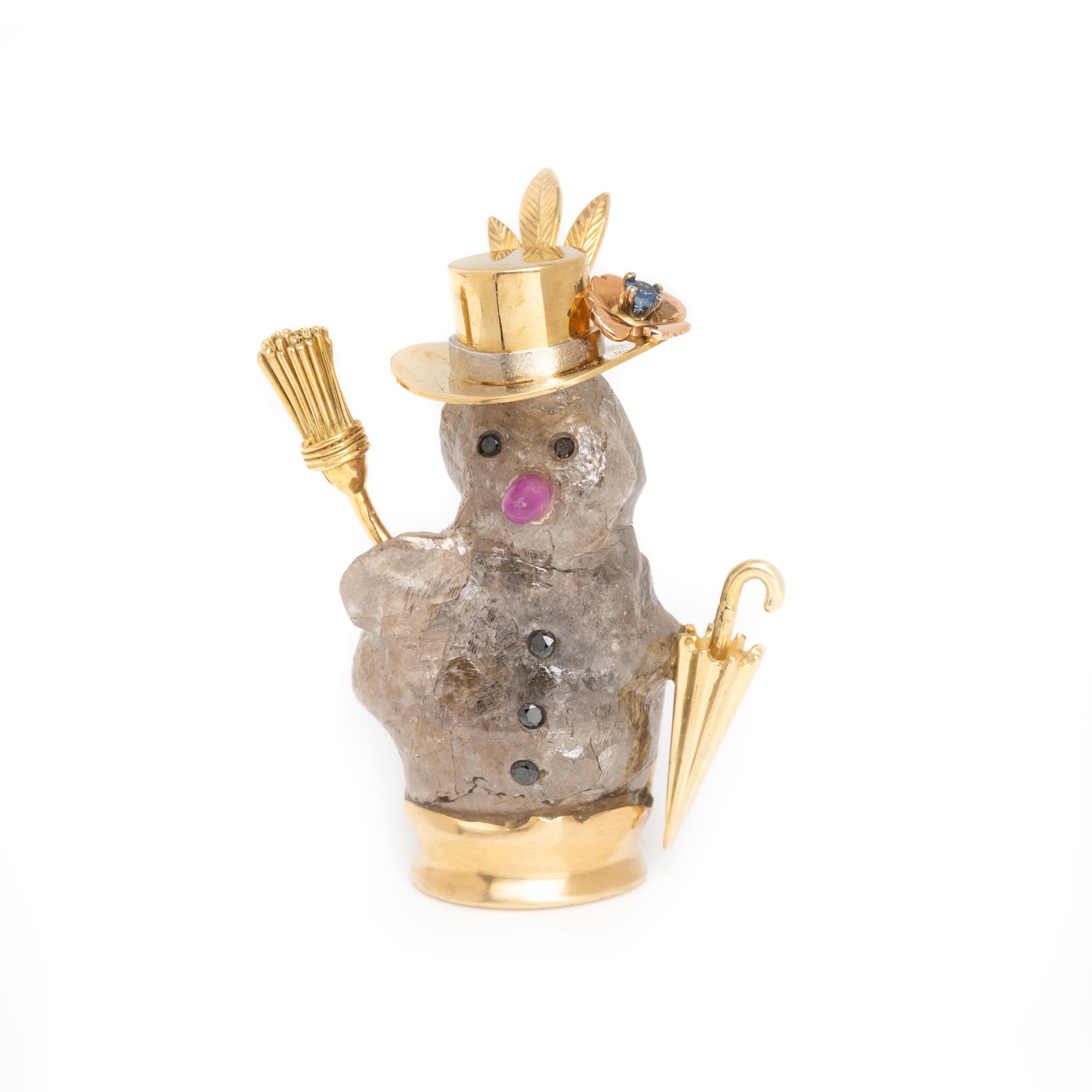 MANFRED WILD, YELLOW GOLD, DIAMOND, ENAMEL AND MULTIGEM 'WINTER EGG'
