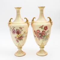 A Pair of Royal Worcester Porcelain Vases Height 13 inches. — 1901