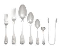 A Collection of Scottish Shell and Fiddle Silver Flatware Articles