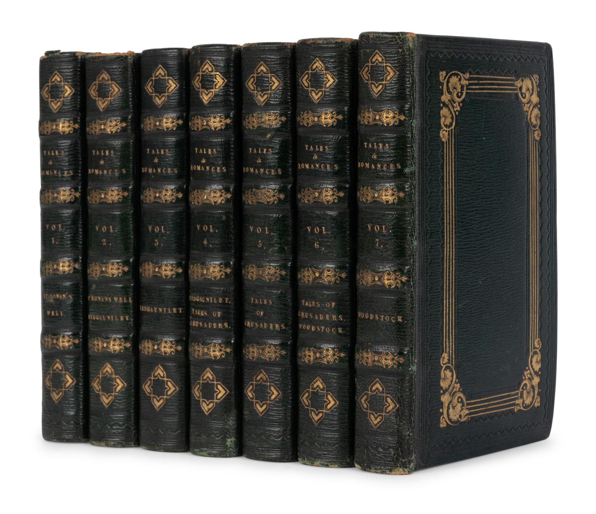 [BINDINGS -- FORE-EDGE PAINTINGS]. SCOTT, Sir Walter (1771-1832). Tales & Romances . London: Whitaker & Co., 1828.