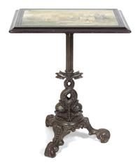 An English Victorian Painted Slate Top Table Height 30 x width 24 3/4 x depth 18 1/2 inches. — 19TH CENTURY