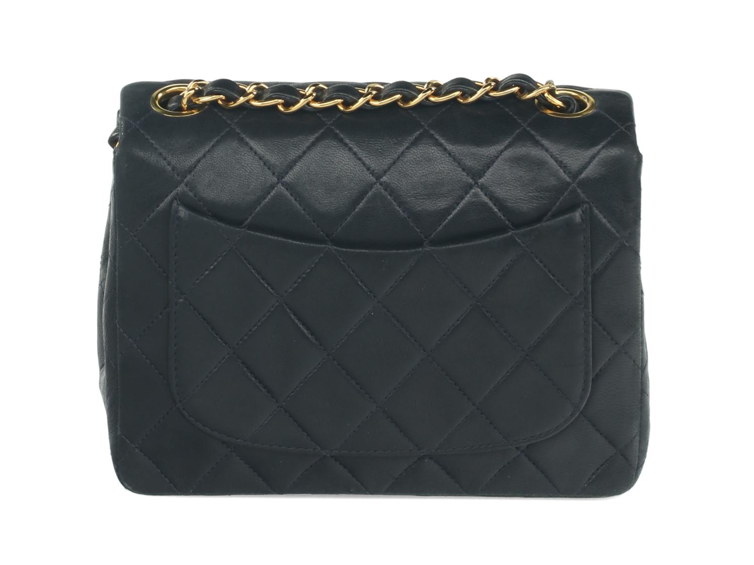 Chanel Mini Classic Flap Bag in Navy Lambskin