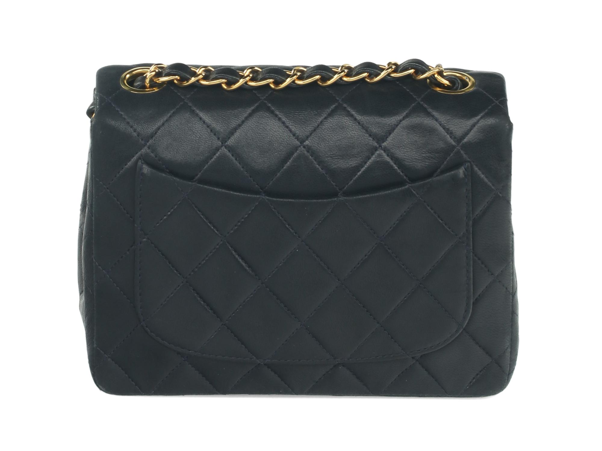 Chanel Mini Classic Flap Bag in Navy Lambskin