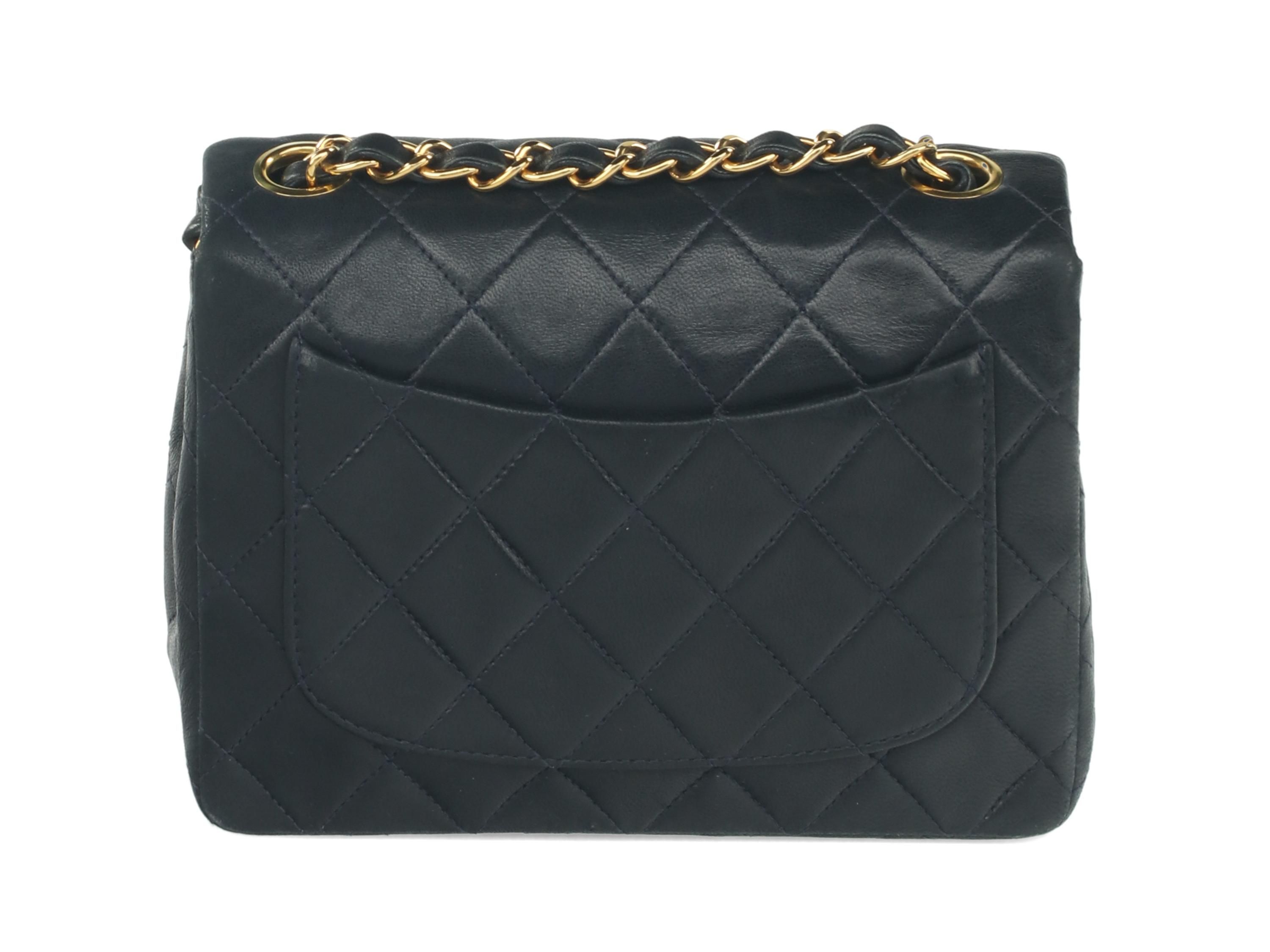 Chanel Mini Classic Flap Bag in Navy Lambskin