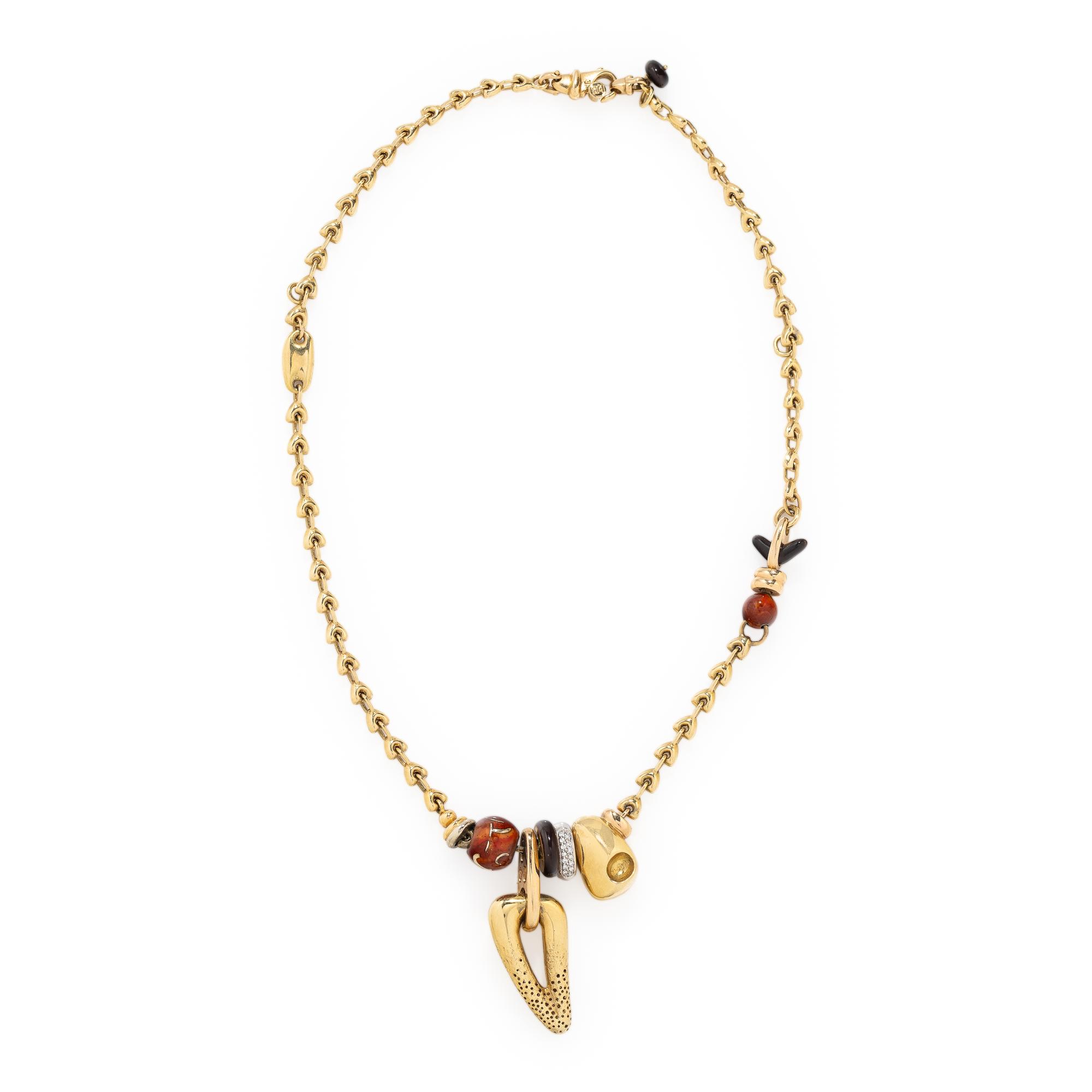 La Nouvelle Bague, Yellow Gold and Multigem Necklace