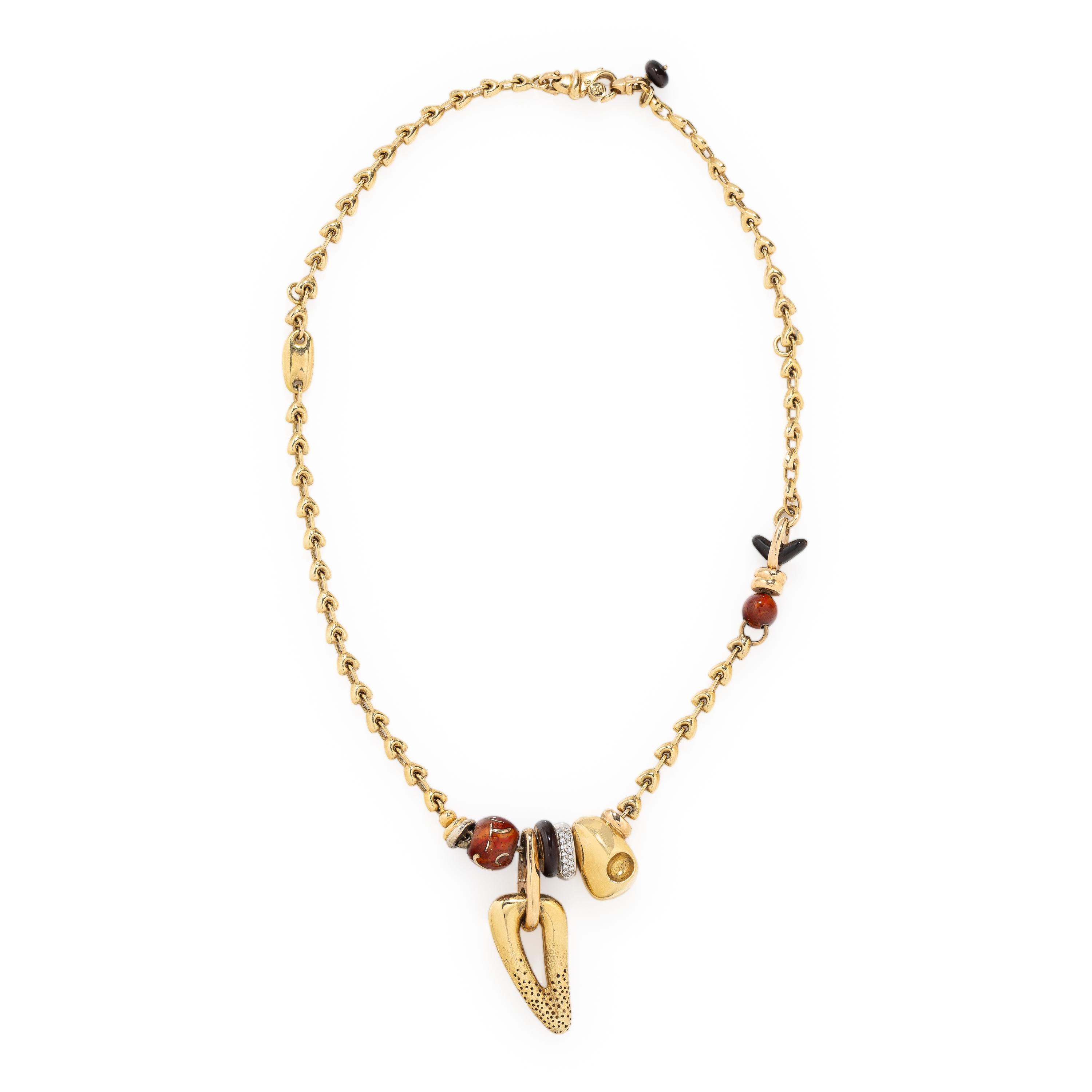 La Nouvelle Bague, Yellow Gold and Multigem Necklace