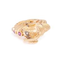 LALAOUNIS, YELLOW GOLD AND RUBY RAM'S HEAD RING
