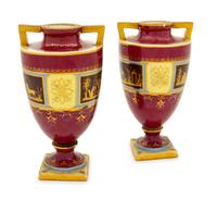 A Pair of Vienna Style Porcelain Vases