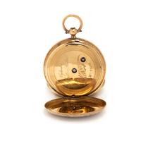 LE ROY À PARIS, YELLOW GOLD AND ENAMEL POCKET WATCH
