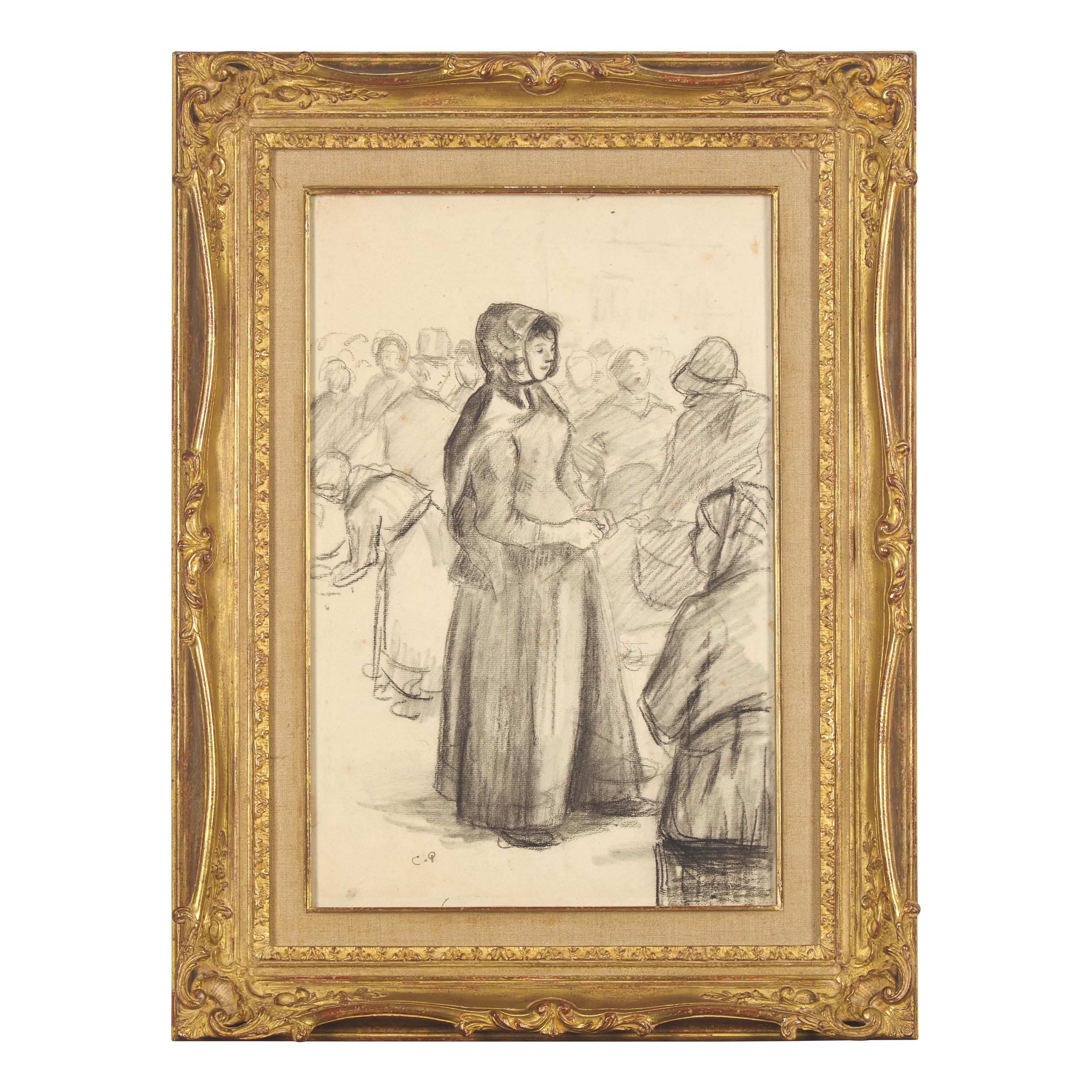 Camille Pissarro (Danish/French, 1830-1903) — Scène de Marché à Gisors