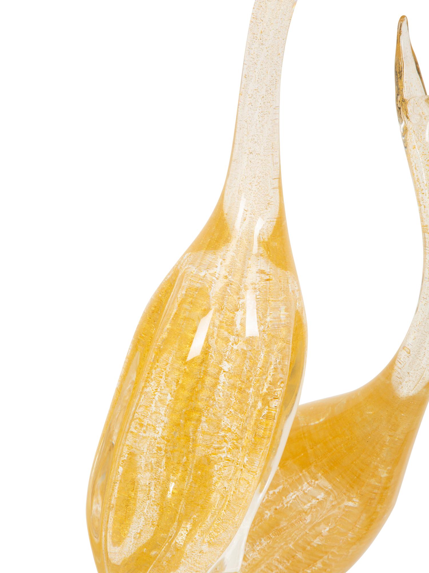 A Murano Glass Standing Bird Figural Group and a Pair of Bird Sculptures