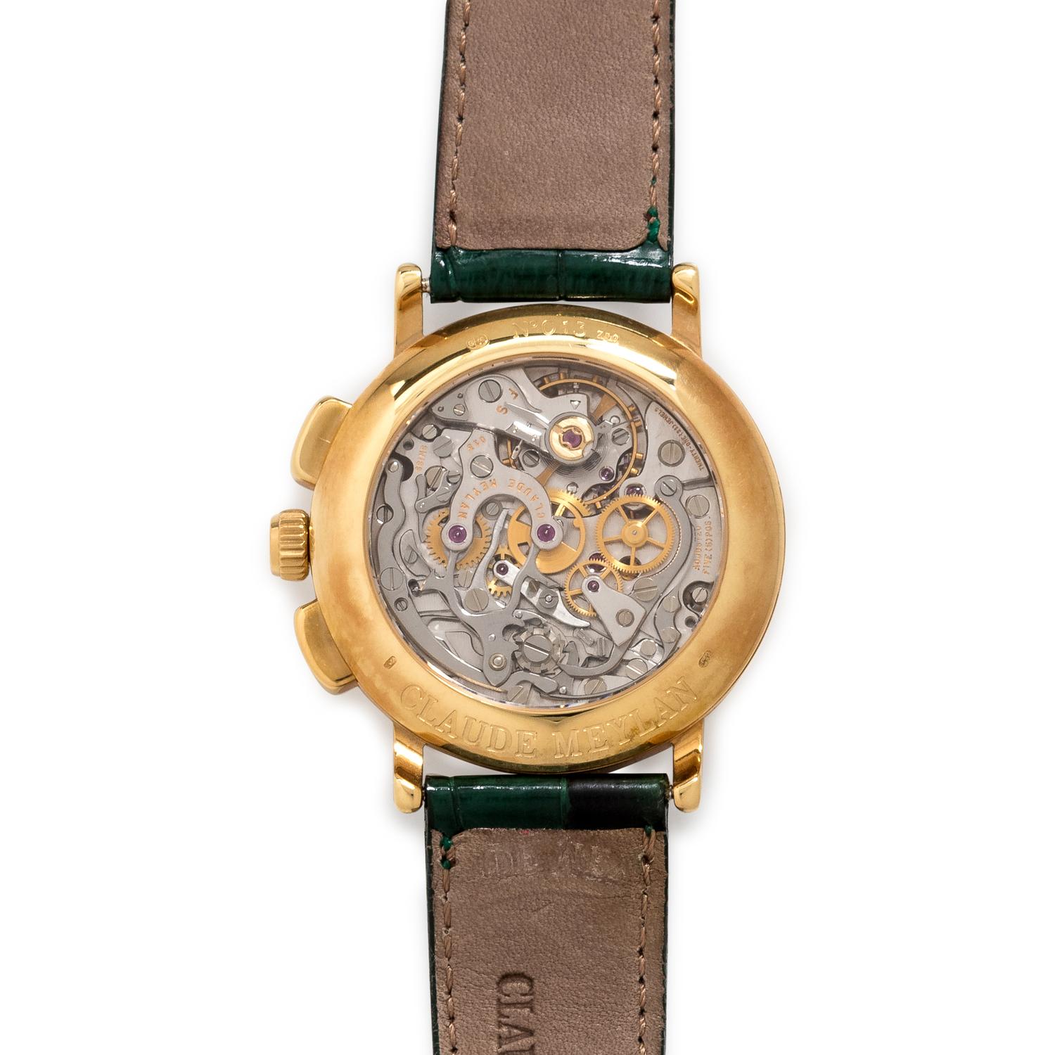 Claude Meylan, 18K Yellow Gold Chronograph Wristwatch