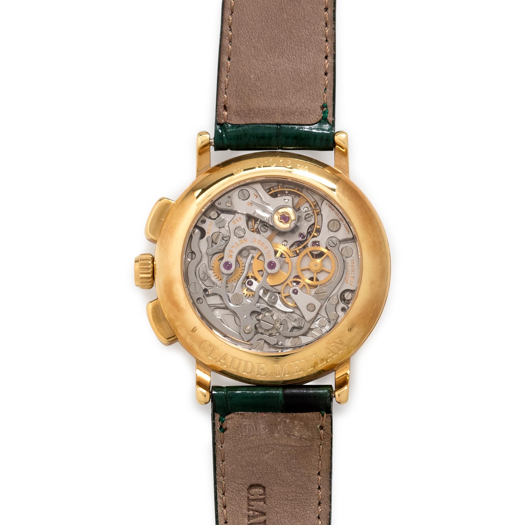 Claude Meylan, 18K Yellow Gold Chronograph Wristwatch