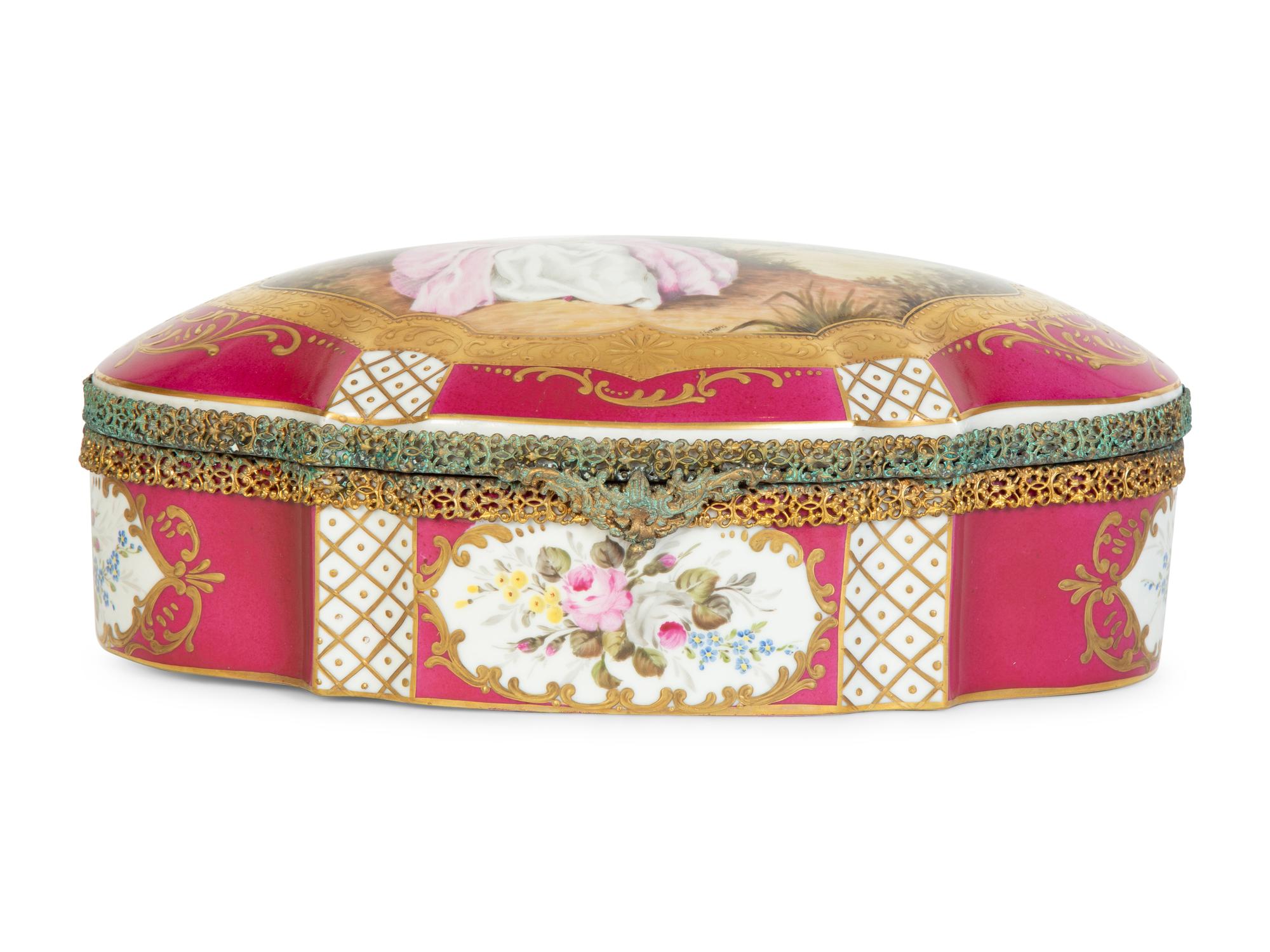 A Sèvres Style Porcelain Table Casket