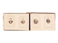 [EARLY PHOTOGRAPHY]. CDV album containing photographs of Mexican and European royalty, generals, and government officials, incl. Benito Juárez and his family.