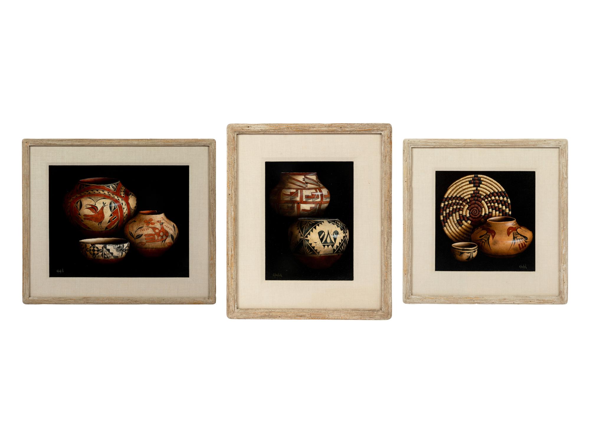 Three Works: Three Pottery Jars , Basket Tray with Two Jars and Two Pottery Jars