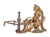 A Pair of Continental Gilt Bronze Figural Chenets