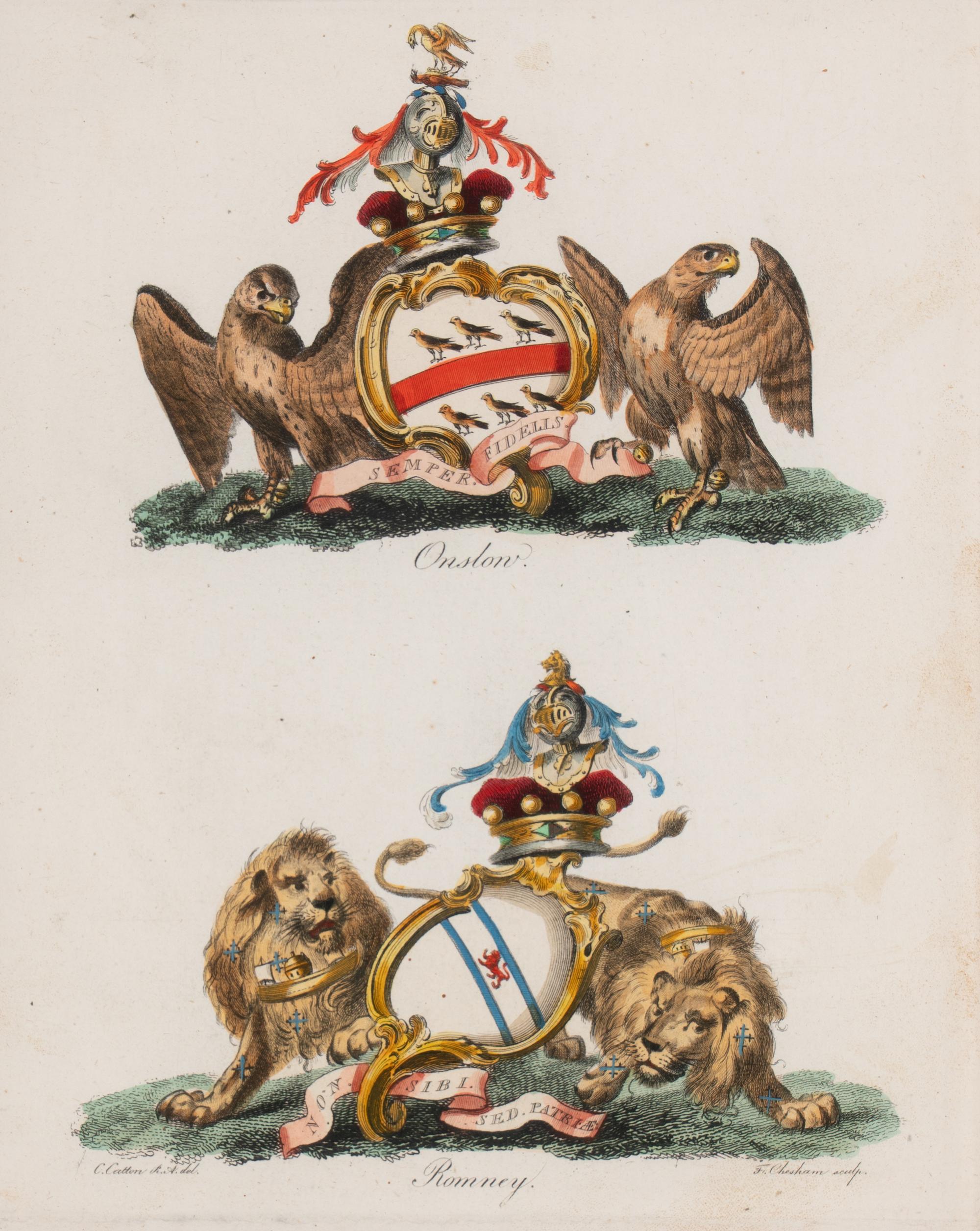 A Set of Ten English Engravings of Coats of Arms