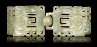 A Chinese Celadon Jade Belt Buckle
