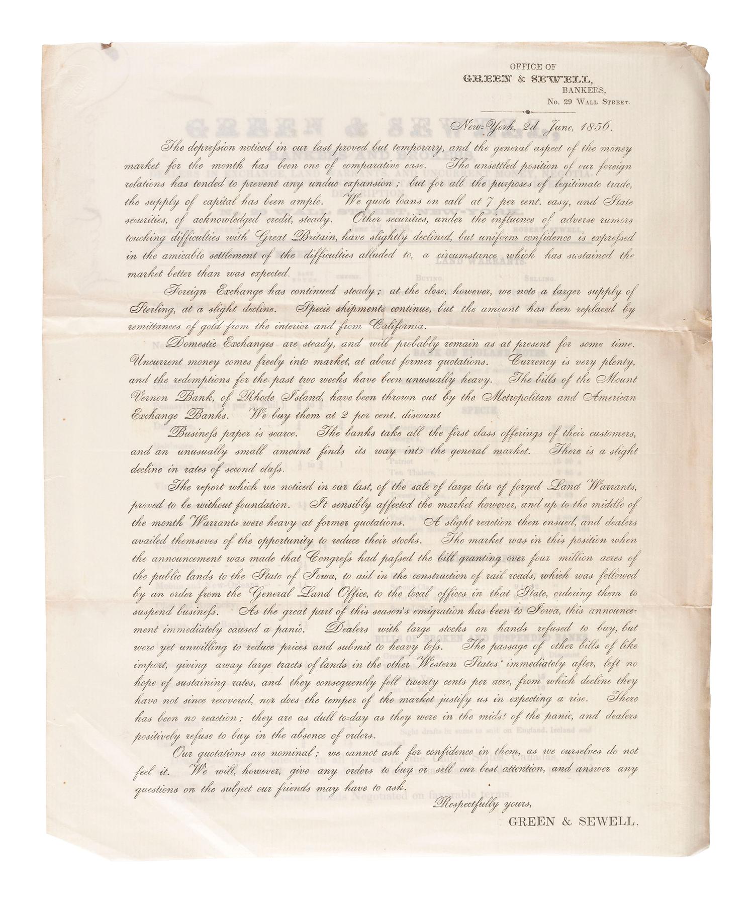 [ILLINOIS]. A group of 5 early Illinois land sale broadsides, comprising:
