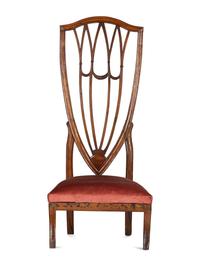 A George III Carved Walnut High-Back Slipper Chair
