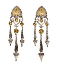 A Pair of Sterling Silver and 18 Karat Yellow Gold Earrings, Konstantino, 16.20 dwts.